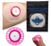 Reusable Sensor Shield for The Freestyle Libre 1 & 2 Transmitter CGM Patch Guard Sensor Shield & 2 Waterproof Adhesive Overlay Tapes (Pink)