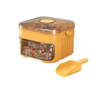 Reusable Set with Storage Container and Easy Release Tool for Whiskey Cocktails and Cold Beverages (Yellow, 15x15x10.5cm)