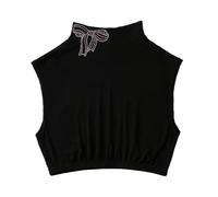 Reusable Shirt Collar Embellished With Crystal Bows Perfect For Sensitive Skin And Long Hour Comfortable Polyester Fashion Detachable Collar