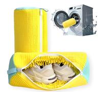 Reusable Shoe Washing Machine Bag,Trainer Washing Machine Bag with Upgraded Locking Zipper,Laundry Shoe Bag for Washer & Dryer Shoe Cleaning Bag for Sneakers Canvas Tennis Running Shoes(Yellow 2PCS)