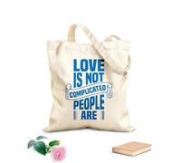 Reusable Shopper Bags love is not complicated people are typography art 340g/m² thick fabric Foldable