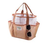 Reusable Shopping Bag - Foldable Canvas Tote Bag - Large Organizer for Beach Carry - High Performance Cotton Handles with Durable Stitching for Grocery Beach Travel, brown, ver descripción