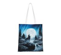 Reusable Shopping Bag,Grocery Handbag, Multipurpose Canvas Shoulder Bag,Resentment Of The Wolf