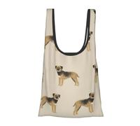 Reusable Shopping Bag Tote Bag Canvas Bag Shopping Handbag Grocery Bags Multipurpose Canvas Shoulder Bags,Border Terrier Dog Dogs Border Terriers Tan