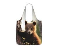 Reusable Shopping Bags In Pocket Foldable Grocery BagsCute Baby Bear | Waterproof Pouch Large Tote Bag Gift Handbag for Women Men