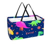 Reusable Shopping Basket Colored Dinosaur Portable Folding Picnic Grocery Bags Laundry Basket Shopping Tote Bag