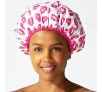 Reusable Shower & Bath Cap & Lined, Oversized Waterproof Shower Caps Large Designed for all Hair Lengths with PEVA Lining & Elastic Band Stretch Hem Hair Hat - Fashionista Showered With Kisses