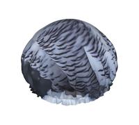 Reusable Shower Cap for Women Men Large Waterproof Shower Bonnet Washable Bath Cap Arctic Owl Hair Hat Elastic Band Double Layered Shower Hat for Long Hair, Braids
