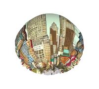 Reusable Shower Cap for Women Men Large Waterproof Shower Bonnet Washable Bath Cap Austin Texas Hair Hat Elastic Band Double Layered Shower Hat for Long Hair, Braids