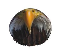 Reusable Shower Cap for Women Men Large Waterproof Shower Bonnet Washable Bath Cap Bald Eagle Hair Hat Elastic Band Double Layered Shower Hat for Long Hair, Braids