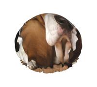 Reusable Shower Cap for Women Men Large Waterproof Shower Bonnet Washable Bath Cap Basset Hound Hair Hat Elastic Band Double Layered Shower Hat for Long Hair, Braids