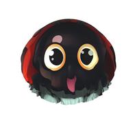 Reusable Shower Cap for Women Men Large Waterproof Shower Bonnet Washable Bath Cap Cartoon Ladybug Hair Hat Elastic Band Double Layered Shower Hat for Long Hair, Braids