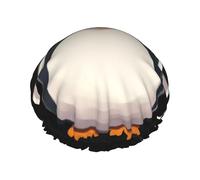 Reusable Shower Cap for Women Men Large Waterproof Shower Bonnet Washable Bath Cap Cute Penguins Hair Hat Elastic Band Double Layered Shower Hat for Long Hair, Braids