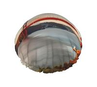 Reusable Shower Cap for Women Men Large Waterproof Shower Bonnet Washable Bath Cap Golden Gate Bridge Hair Hat Elastic Band Double Layered Shower Hat for Long Hair, Braids