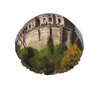 Reusable Shower Cap for Women Men Large Waterproof Shower Bonnet Washable Bath Cap Historical monuments of Armenia Hair Hat Elastic Band Double Layered Shower Hat for Long Hair, Braids