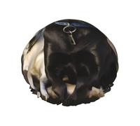 Reusable Shower Cap for Women Men Large Waterproof Shower Bonnet Washable Bath Cap Labrador Hair Hat Elastic Band Double Layered Shower Hat for Long Hair, Braids