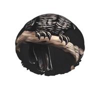 Reusable Shower Cap for Women Men Large Waterproof Shower Bonnet Washable Bath Cap Late Night Owl Hair Hat Elastic Band Double Layered Shower Hat for Long Hair, Braids
