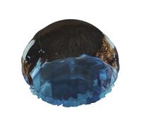 Reusable Shower Cap for Women Men Large Waterproof Shower Bonnet Washable Bath Cap Lovely Sea Otter Print Hair Hat Elastic Band Double Layered Shower Hat for Long Hair, Braids