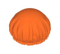 Reusable Shower Cap for Women Men Large Waterproof Shower Bonnet Washable Bath Cap NasturtiumJLH Orange Hair Hat Elastic Band Double Layered Shower Hat for Long Hair, Braids