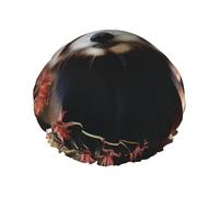 Reusable Shower Cap for Women Men Large Waterproof Shower Bonnet Washable Bath Cap Red Pandas Hair Hat Elastic Band Double Layered Shower Hat for Long Hair, Braids