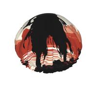 Reusable Shower Cap for Women Men Large Waterproof Shower Bonnet Washable Bath Cap Samurai Hair Hat Elastic Band Double Layered Shower Hat for Long Hair, Braids