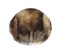 Reusable Shower Cap for Women Men Large Waterproof Shower Bonnet Washable Bath Cap Sheeps Watercolor Hair Hat Elastic Band Double Layered Shower Hat for Long Hair, Braids
