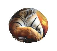 Reusable Shower Cap for Women Men Large Waterproof Shower Bonnet Washable Bath Cap Tiger Colorful Sunset Hair Hat Elastic Band Double Layered Shower Hat for Long Hair, Braids