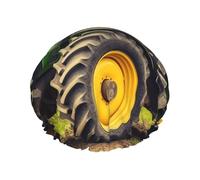 Reusable Shower Cap for Women Men Large Waterproof Shower Bonnet Washable Bath Cap Tractor Theme Hair Hat Elastic Band Double Layered Shower Hat for Long Hair, Braids