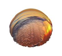 Reusable Shower Cap for Women Waterproof Bath Caps Double Layer Bath Hair Caps Beautiful Tropical Sunrise on The Beach Shower Hat for Ladies Spa Salon, Large Size for All Hair Lengths