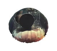 Reusable Shower Cap for Women Waterproof Bath Caps Double Layer Bath Hair Caps Rock Band Stage Shower Hat for Ladies Spa Salon, Large Size for All Hair Lengths
