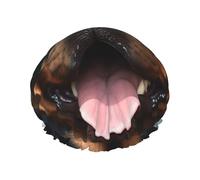 Reusable Shower Cap for Women Waterproof Bath Caps Double Layer Bath Hair Caps Rottweiler dogs tongue head Shower Hat for Ladies Spa Salon, Large Size for All Hair Lengths