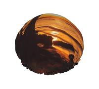 Reusable Shower Cap for Women Waterproof Bath Caps Double Layer Bath Hair Caps Seashore Trees Sunset Shower Hat for Ladies Spa Salon, Large Size for All Hair Lengths