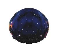 Reusable Shower Cap for Women Waterproof Bath Caps Double Layer Bath Hair Caps Two Hummingbirds Shower Hat for Ladies Spa Salon, Large Size for All Hair Lengths