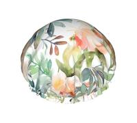 Reusable Shower Cap for Women Waterproof Bath Caps Double Layer Bath Hair Caps Watercolor Sloth Shower Hat for Ladies Spa Salon, Large Size for All Hair Lengths