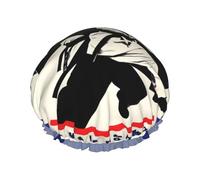 Reusable Shower Cap Taekwondo Design for Women Double Layer Waterproof Quick Dry Bath Cap