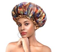 Reusable Shower Cap with Elastic Band - Waterproof Bath Cap for Women, Durable Luxury Shower Hat with Floral Design, Spa & Travel Accessories
