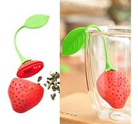 Reusable Silicone Cartoon Strawberry Design Loose Tea Leaf Infuser Strainer Herbal Spice Diffuser Filter Bags Teaspoon Filtration for Tea Coffee Drinkware
