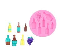 Reusable Silicone Chocolate Mold Set Wine Bottle Theme Baking Accessory Easy Clean Flexible for Beginners Professionals Food Grade Silicone Baking Molds