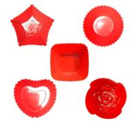 Reusable Silicone Cupcake Baking Cups 5Pcs Non-Stick Muffin Liners Molds Sets Bento Lunch Box Dividers Pastry Cake Molds