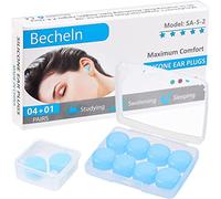 Reusable Silicone Ear Plugs, Waterproof Noise Cancelling EarPlugs for Sleeping, Mowing, Swimming, Airplanes, Concerts
