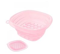 Reusable Silicone Face Ice Bath Bowl - Foldable Facial Spa Basin with Ice Tray - Eco-Friendly Cooling Tool for Daily Skincare & Puffiness Relief (Pink)