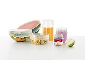 Reusable Silicone Flexible Lid Set - 6 Piece Set Includes: 3.3", 4.5", 6", 8", 10.2" Lids