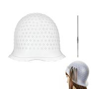 Reusable Silicone Highlighting Cap with Hook Needle - Pre-Punched Hair Highlight Hat for Colouring, Professional Hair Dye Tool for Salon & Home Use (1 Piece)