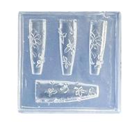 Reusable Silicone Nails Molds with Floral Bowknot Designs for Nails Art Decorations and Crafting Accessories Clear Nail Art Flower Molds
