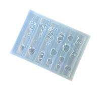 Reusable Silicone Nails Resin Mold Crafting Tool Professional Nails Art Supplies for Detailed Strawberry Art Floral Geometric Nail Molds