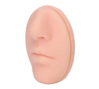 Reusable Silicone Nose Model with Mouth for Piercing Practice, Jewelry Display (Light Skin Color)