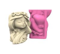Reusable Silicone Planter Mold Decorative Girl Pottery Template for Resin Cement Plaster Crafting and Gardening Hobbies Multi Flower Pot Mold