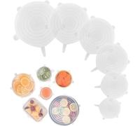 Reusable Silicone Stretch Lids for Food Storage - Elastic Bowl Covers Fit Round & Rectangle Containers, Jars, Cups - Heat-Resistant, Dishwasher Safe, (6-Piece Set)