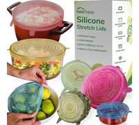Reusable Silicone Stretch Lids - Stretchy Silicone Lids For Bowls - Reusable Silicone Bowl Covers Reusable - Silicone Covers For Bowls - Silicone Microwave Cover - Multicolor Stretchy Lid Set
