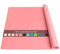 Reusable Silicone Table Mat Child Kids Dinner Placemat Desk Countertop Waterproof Protector Heat Insulation Kitchen Pastry Rolling Dough Pad Tool (Pink)